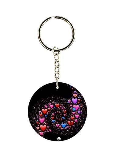 Double Sided Hearts Printed Keychain