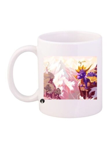 Game Spyro Character Printed Coffee Mug White/Brown/Purple