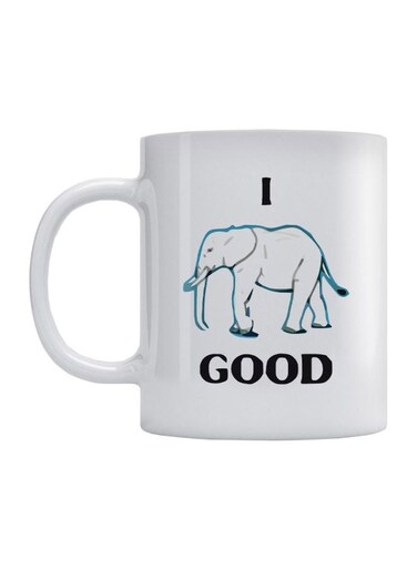 I Feel Good Printed Mug White/Black/Blue 350ml