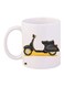 Scooter Printed Coffee Mug White/Grey/Yellow 11ounce