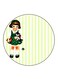 Girl Printed Fridge Magnet Multicolour