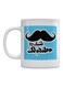 Mustache Printed Mug White/Black/Blue
