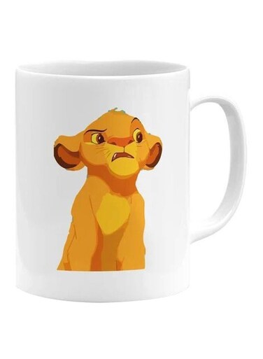 The Lion King Simba Printed Coffee Mug White/Yellow