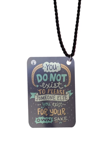 English Phrases Printed Car Mirror Pendant