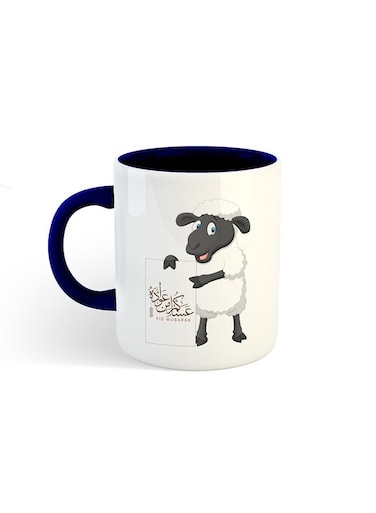 Eid Al-Adha Sheep Printed Mug White/Navy