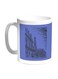 Drawing Of Paris Printed Coffee Mug Blue/White/Black 11ounce