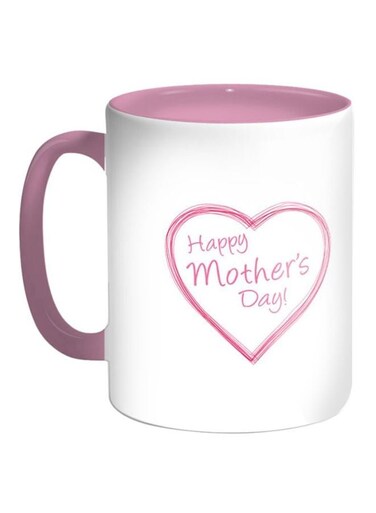 Happy Mother's Day Printed Ceramic Magic Coffee Mug White/Pink 12ounce