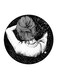 Girl Printed Fridge Magnet Black/White 5.5 x 5.5cm