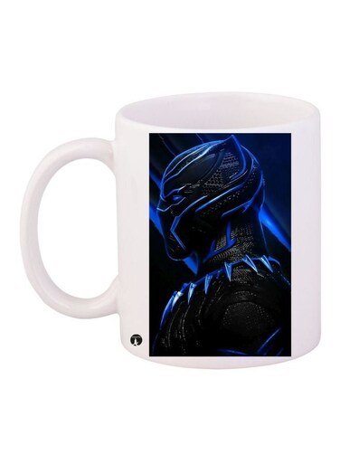 Superhero Printed Coffee Mug White/Black/Blue 11ounce