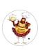 Chicken Printed Fridge Magnet Round Multicolour