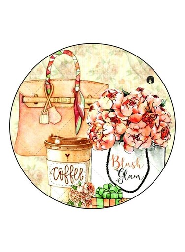 Blush Glam Printed Fridge Magnet Pink/Beige/White 5.5cm