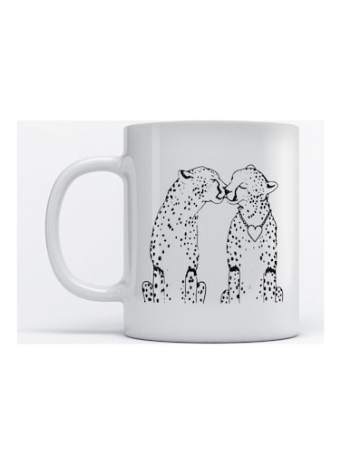 Mug Leopard for Coffee and Tea White