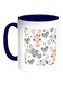 Cartoon Drawings - Rabbits Printed Coffee Mug White/Blue 11ounce