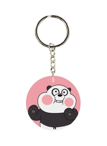 Double Sided Panda Printed Keychain