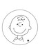 Snoopy Printed Fridge Magnet Round Black/White