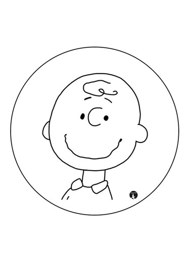 Snoopy Printed Fridge Magnet Round Black/White