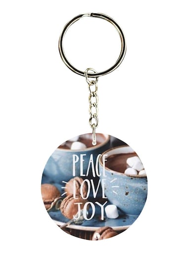 Double Sided English Phrases Printed Keychain
