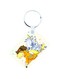 Anime Digimon Printed Keychain White/Yellow/Blue