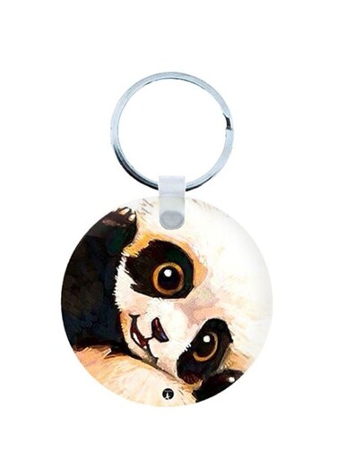 Panda Printed Wooden Keychain