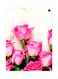 Flower Themed Metallic Plate White/Pink/Green 20x15cm