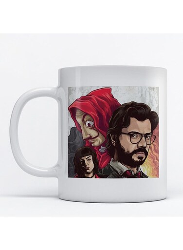 La Casa De Papel Printed Mug White/Red/Grey