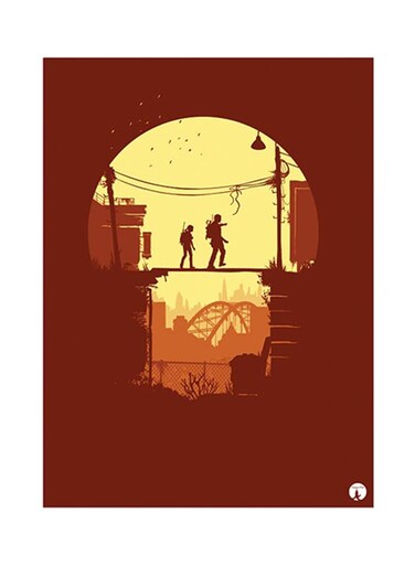 Video Game Last Us Metal Plate Poster Brown/Yellow 15 x 20cm