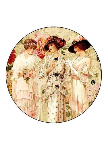 Vintage Art Printed Fridge Magnet Multicolour