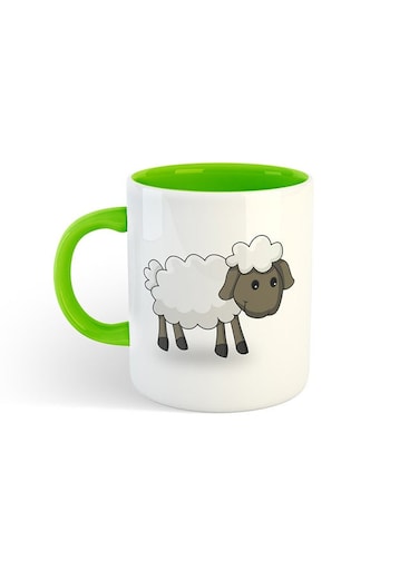 Eid Al-Adha Sheep Printed Mug White/Green