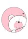 Bear Printed Fridge Magnet k/White