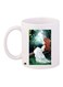 Cartoon Girl Printed Coffee Mug White/Green/Brown 11ounce