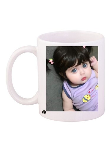 Girl Printed Coffee Mug White/Grey/Purple 11ounce