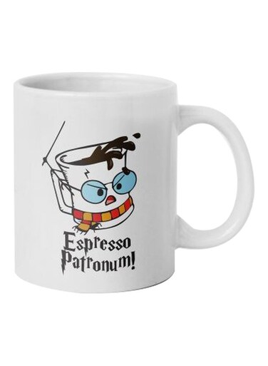 Espresso Patronum Printed Mug White/Black/Orange