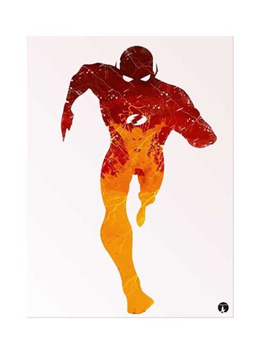 Flash Metal Plate Poster Red/Yellow/White 15 x 20cm
