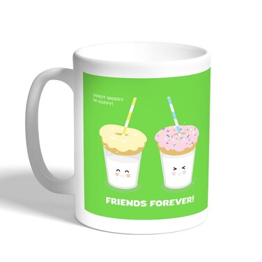 Friends Forever Printed Coffee Mug, White 11 Ounce