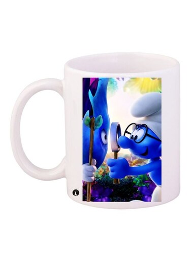 Printed Coffee Mug White/Blue/Black 11ounce
