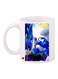 Printed Coffee Mug White/Blue/Black 11ounce