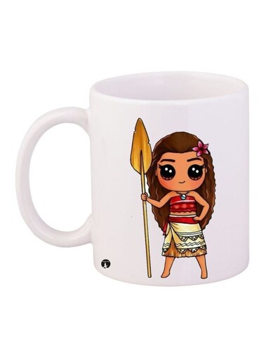 Moana Printed Coffee Mug White/Brown/Beige 11ounce