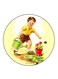 Vintage Art Printed Fridge Magnet Multicolour