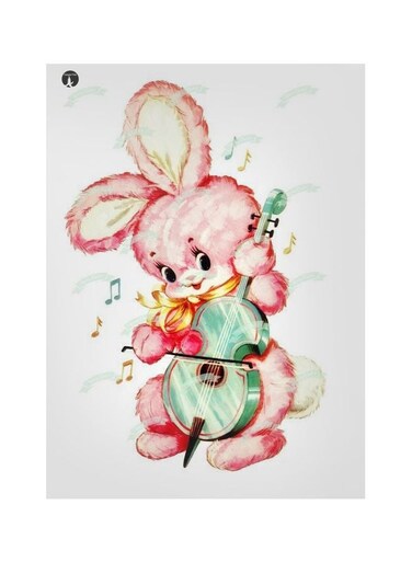 Cartoon Themed Metallic Plate White/Pink/Green