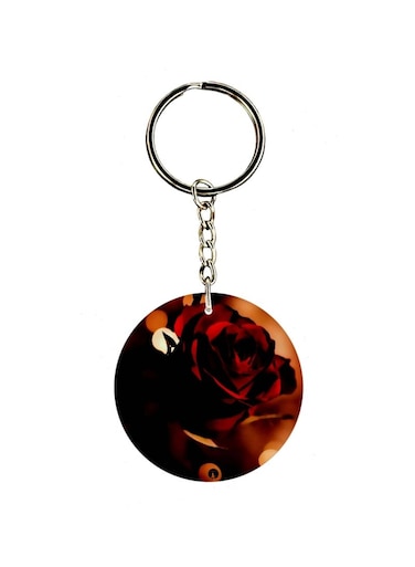 Rose Printed Dual Sided Keychain