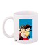 Cartoon Printed Coffee Mug White/Blue/Beige 11ounce