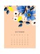 Calendar Themed Metallic Plate Beige/Blue/White 20x15cm