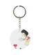 Girl Watering Heart Printed Double Sided Keychain