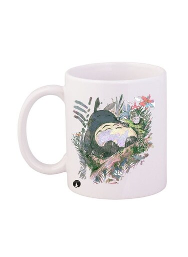 Studio Ghibli Printed Mug White/Green/Yellow 12ounce