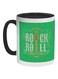 Rock And Roll Printed Coffee Mug Green/White/Yellow 325ml