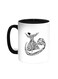 Arabic Letters Printed Coffee Mug Black/White 11ounce