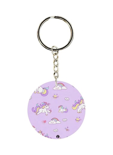 Unicorn Printed Double Sided Keychain