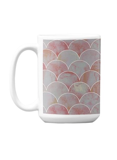 Premium Printed Ceramic Coffee Mug White/Pink 350ml