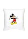 Mickey Mouse Printed Decorative Cushion White/Black/Yellow 16x16inch