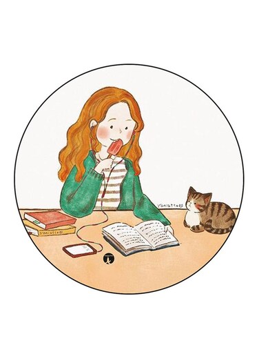 Girl Printed Fridge Magnet Multicolour